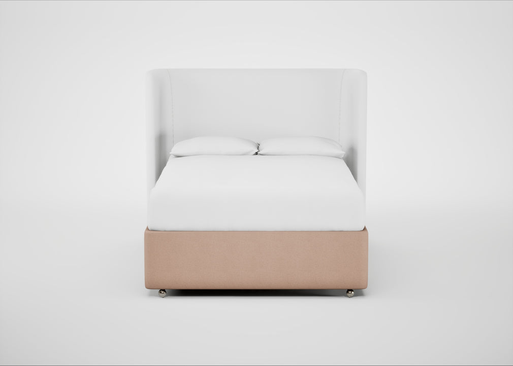 Deep Divan Bed Base Double / 2 Footend 2 Continental / Capelo Linen-Cotton Rosedale