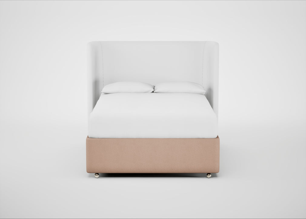 Deep Divan Bed Base Double / None / Capelo Linen-Cotton Rosedale