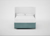 Deep Divan Bed Base Double / 2 Footend / Smart Luxe Velvet Mineral Blue