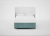 Deep Divan Bed Base Double / None / Smart Luxe Velvet Mineral Blue