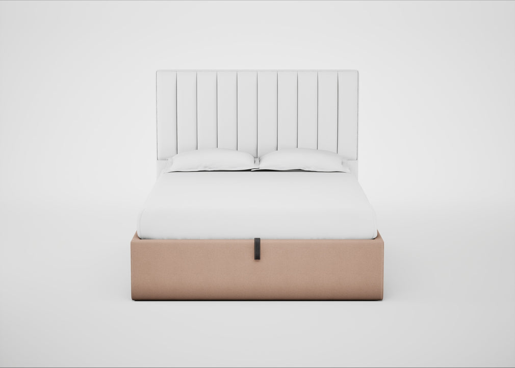 Lift Storage Divan Bed Base King / Black / Capelo Linen-Cotton Rosedale