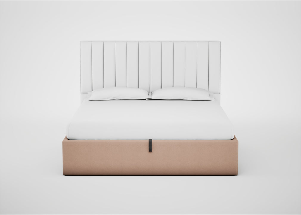 Lift Storage Divan Bed Base Super King / Black / Capelo Linen-Cotton Rosedale