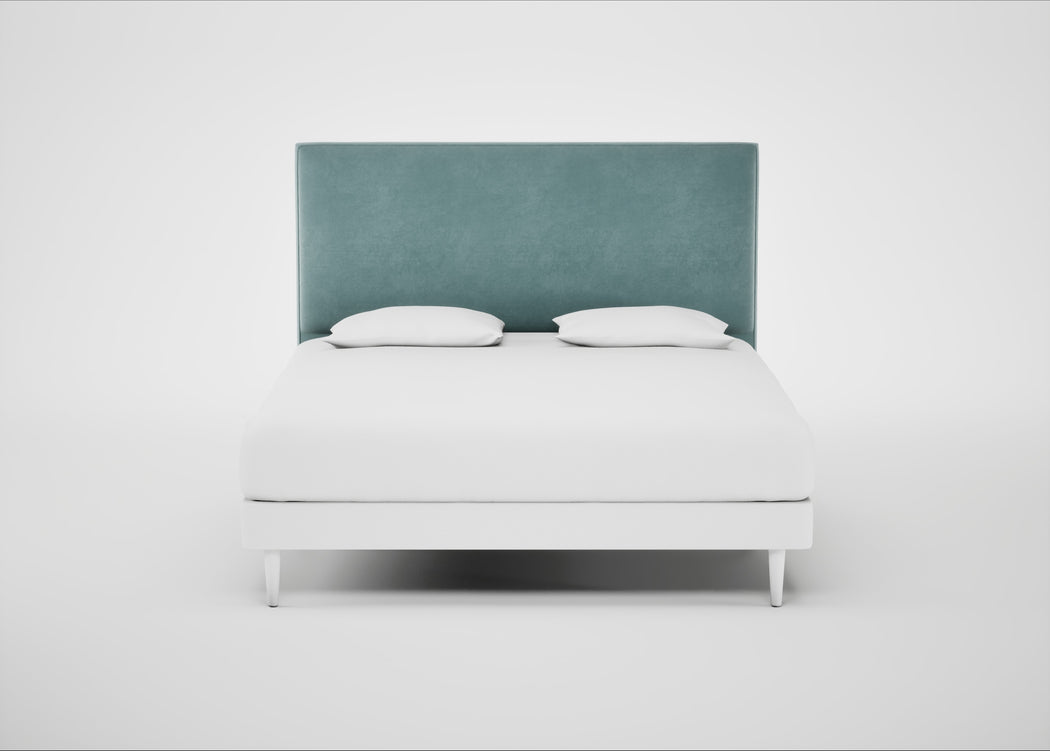 Newman Headboard Super King - Storage Divan / Smart Luxe Velvet Mineral Blue