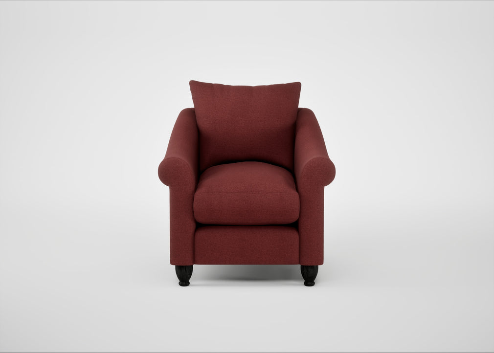 Devon Armchair Capelo Linen-Cotton Etruscan Red / Black