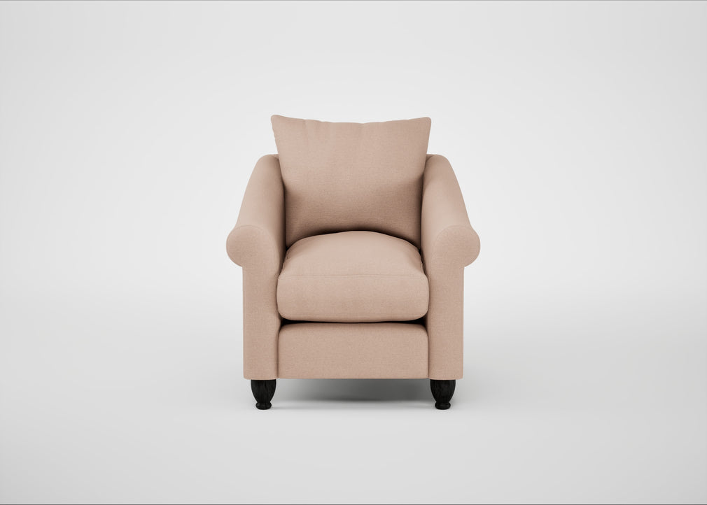 Devon Armchair Capelo Linen-Cotton Rosedale / Black