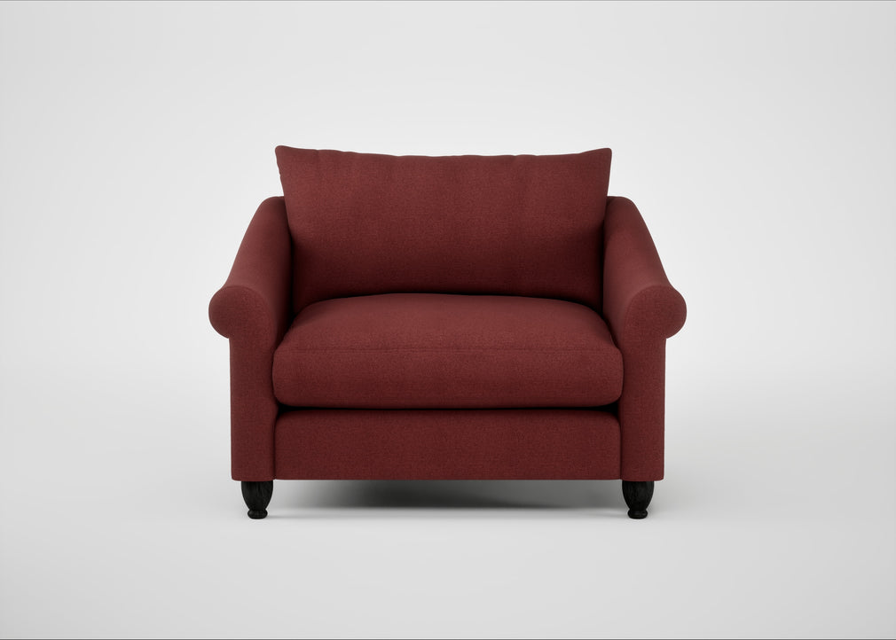 Devon Loveseat Capelo Linen-Cotton Etruscan Red / Black
