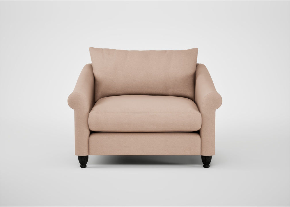 Devon Loveseat Capelo Linen-Cotton Rosedale / Black