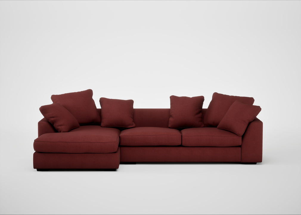 Cumulus Left Hand Facing Corner Sofa Capelo Linen-Cotton Etruscan Red