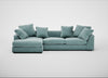 Cumulus Left Hand Facing Corner Sofa Smart Luxe Velvet Mineral Blue