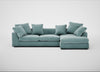 Cumulus Right Hand Facing Corner Sofa Smart Luxe Velvet Mineral Blue