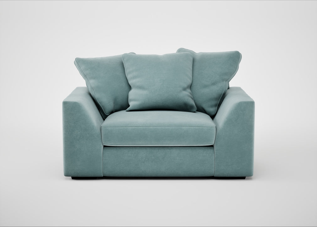 Cumulus Loveseat Smart Luxe Velvet Mineral Blue
