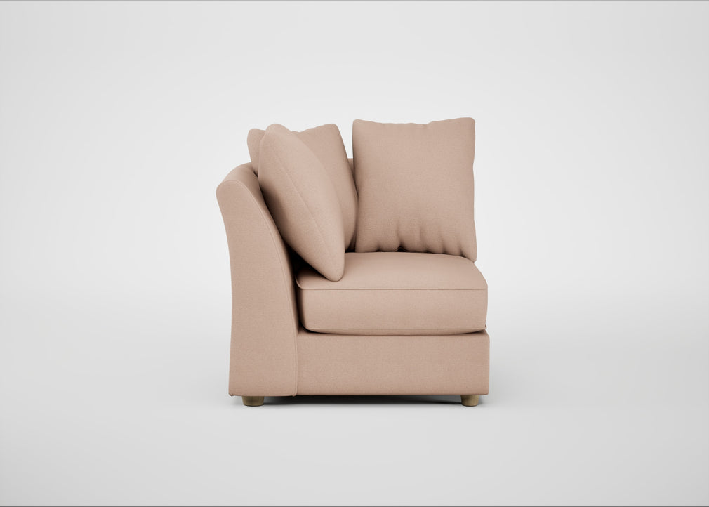 Tailor Curved Right Hand Facing Corner Unit Capelo Linen-Cotton Rosedale / Natural
