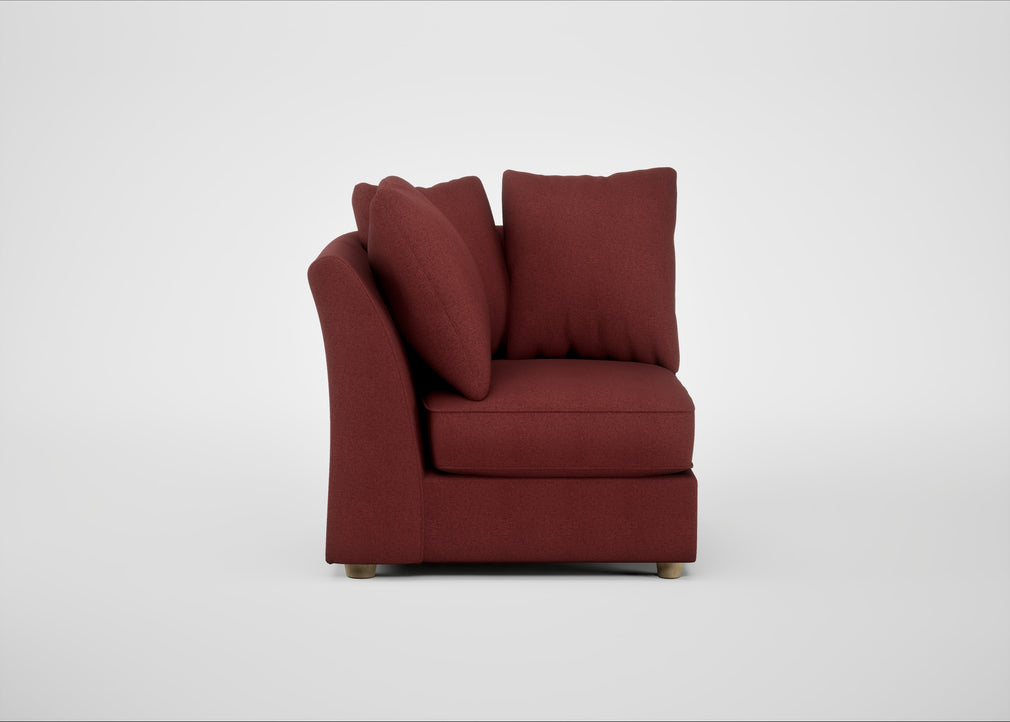 Tailor Curved Left Hand Facing Corner Unit Capelo Linen-Cotton Etruscan Red / Natural