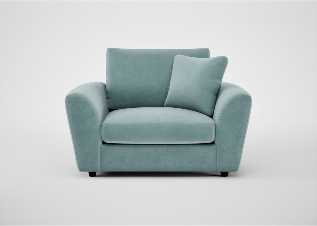 Snooze Loveseat Smart Luxe Velvet Mineral Blue