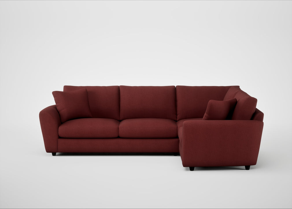 Snooze Right Hand Facing Corner Sofa Capelo Linen-Cotton Etruscan Red