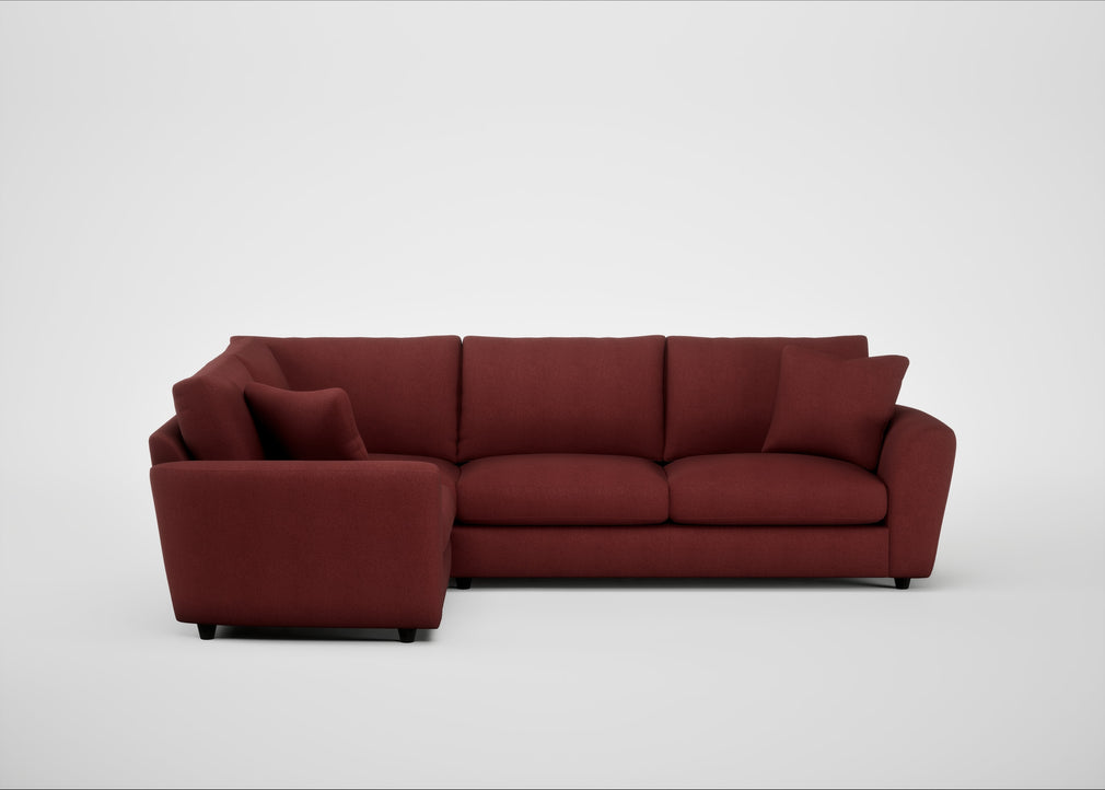 Snooze Left Hand Facing Corner Sofa Capelo Linen-Cotton Etruscan Red
