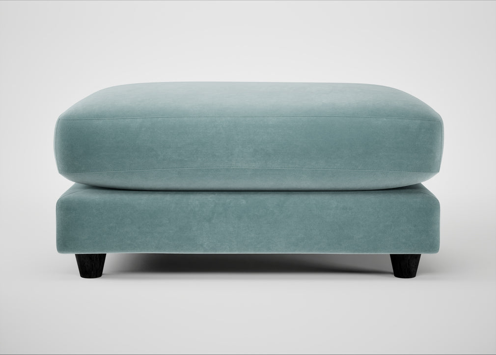 Snooze Footstool Smart Luxe Velvet Mineral Blue
