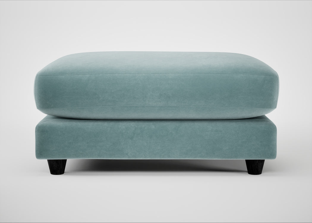 Snooze Footstool Smart Luxe Velvet Mineral Blue