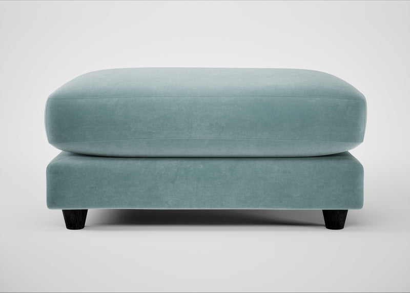 Snooze Footstool Smart Luxe Velvet Mineral Blue