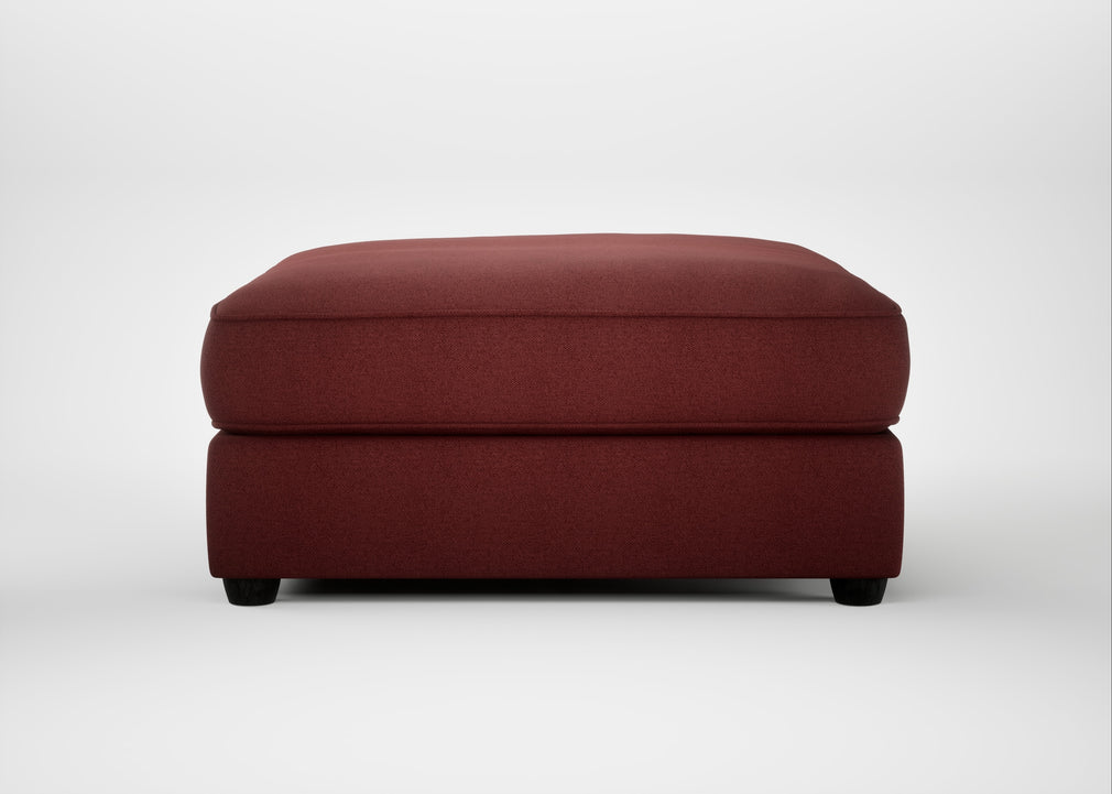 Tailor Square Footstool Capelo Linen-Cotton Etruscan Red / Black
