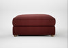 Tailor Square Footstool Capelo Linen-Cotton Etruscan Red / Natural