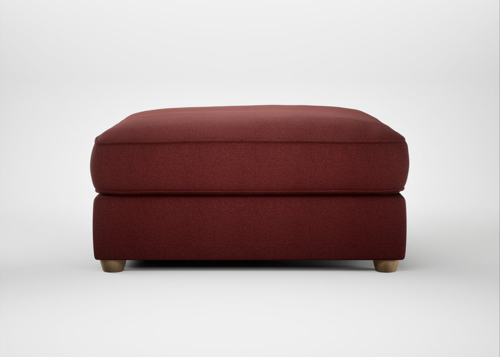 Tailor Square Footstool Capelo Linen-Cotton Etruscan Red / Natural