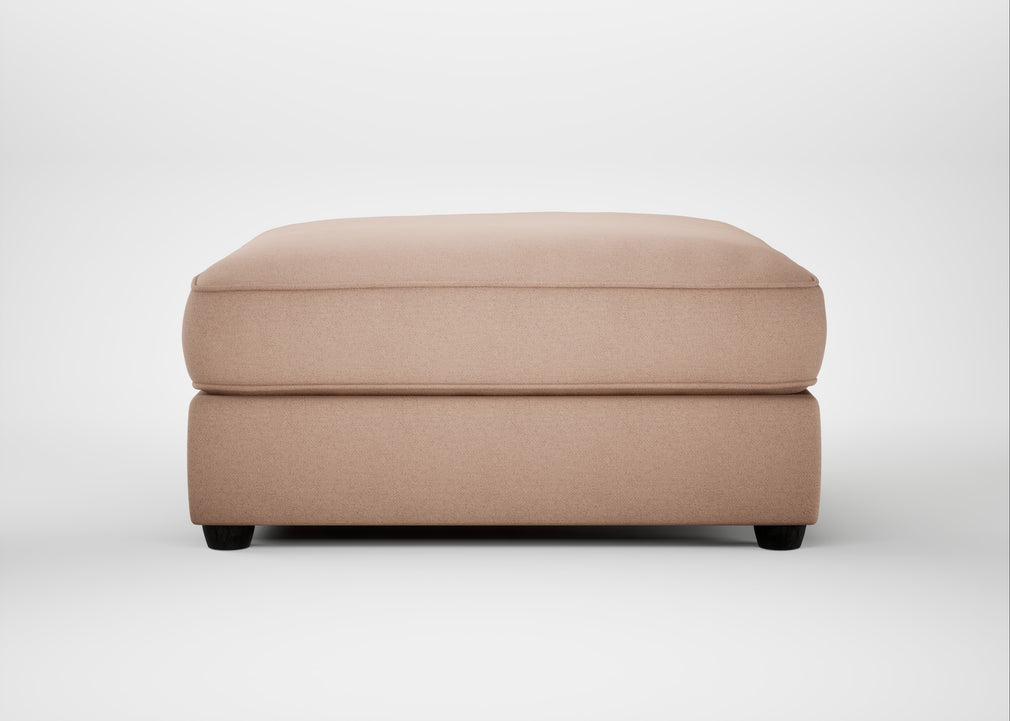 Tailor Square Footstool Capelo Linen-Cotton Rosedale / Black