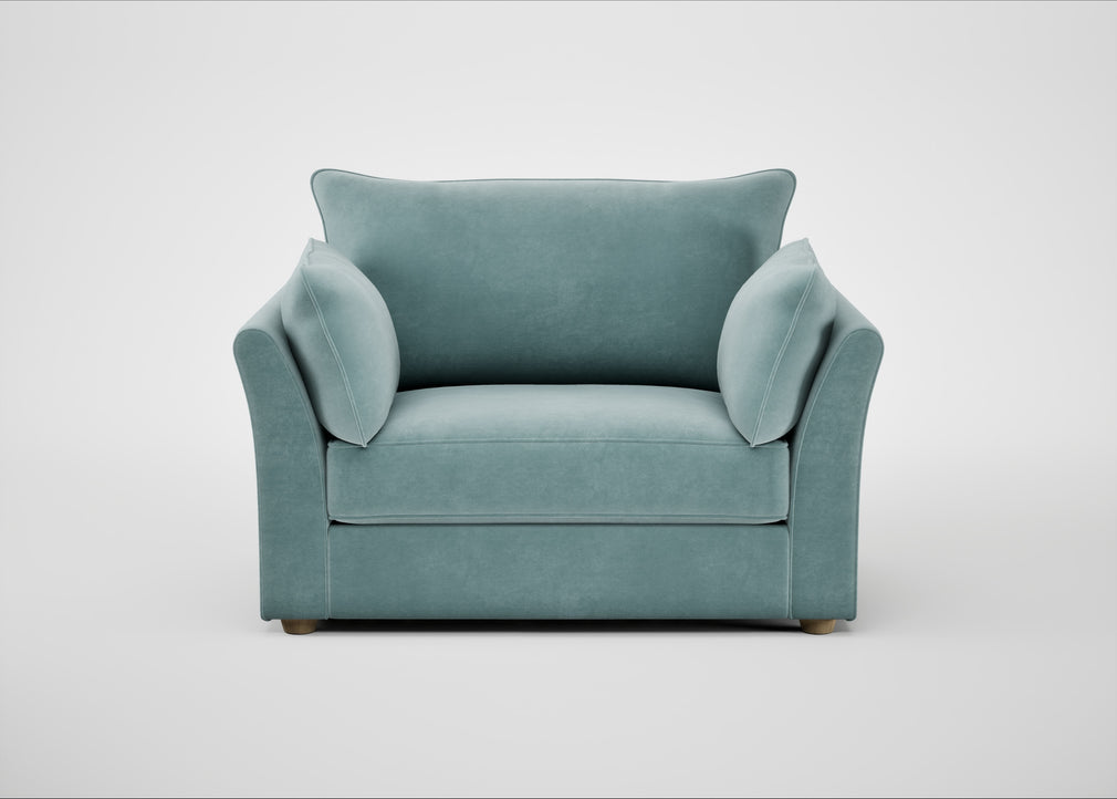 Tailor Loveseat Smart Luxe Velvet Mineral Blue