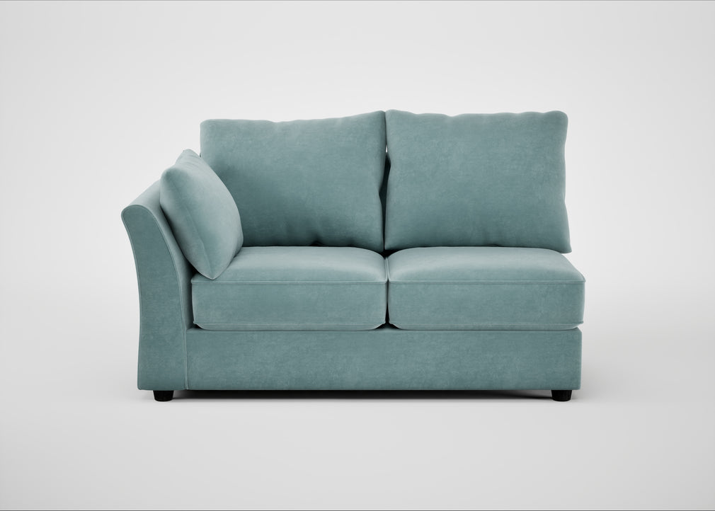 Tailor Medium Left Hand Facing Corner Unit Smart Luxe Velvet Mineral Blue / Black