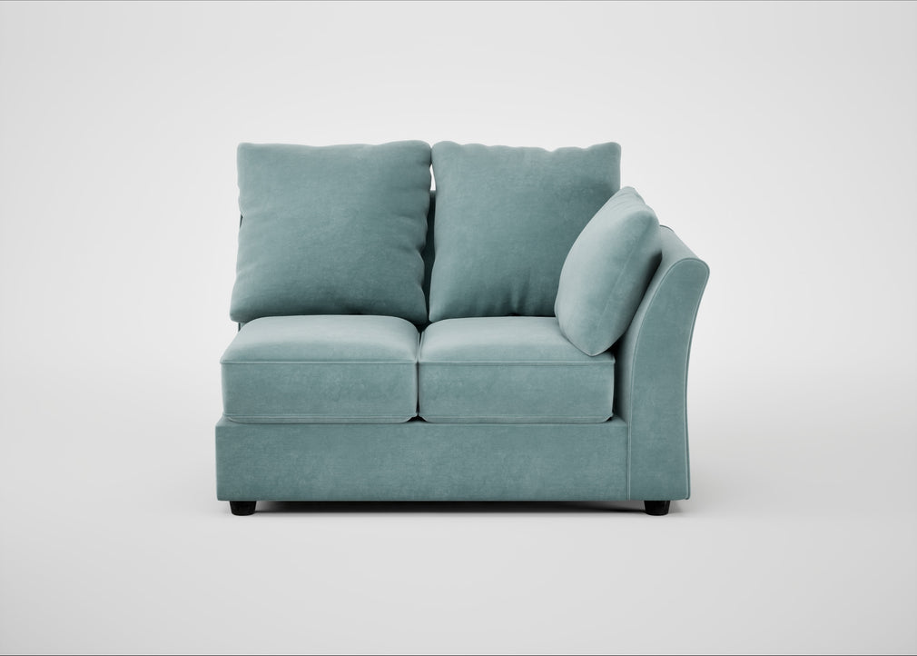 Tailor Double Right Hand Facing Corner Unit Smart Luxe Velvet Mineral Blue / Black
