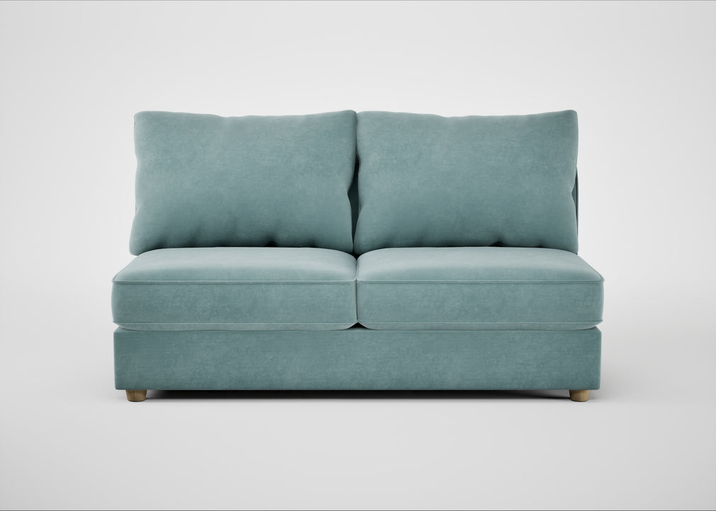 Tailor Large Armless Unit Smart Luxe Velvet Mineral Blue / Natural