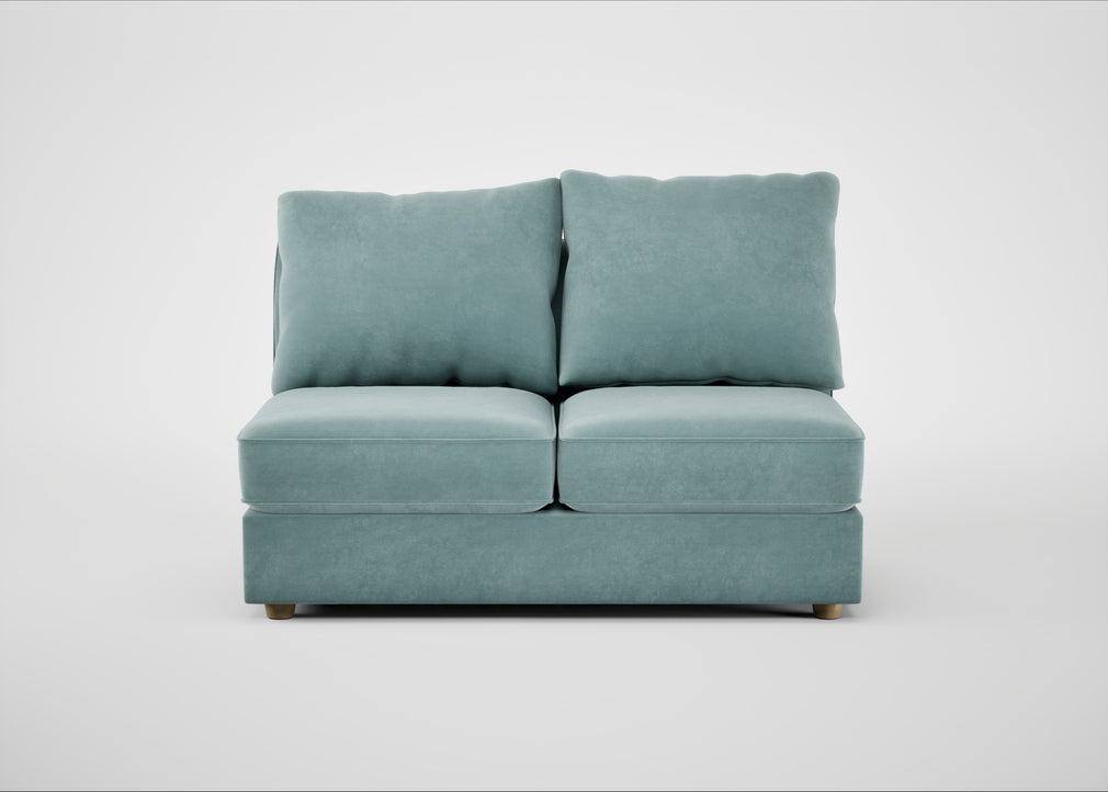 Tailor Medium Armless Unit Smart Luxe Velvet Mineral Blue / Natural