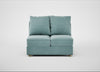 Tailor Double Armless Unit Smart Luxe Velvet Mineral Blue / Natural