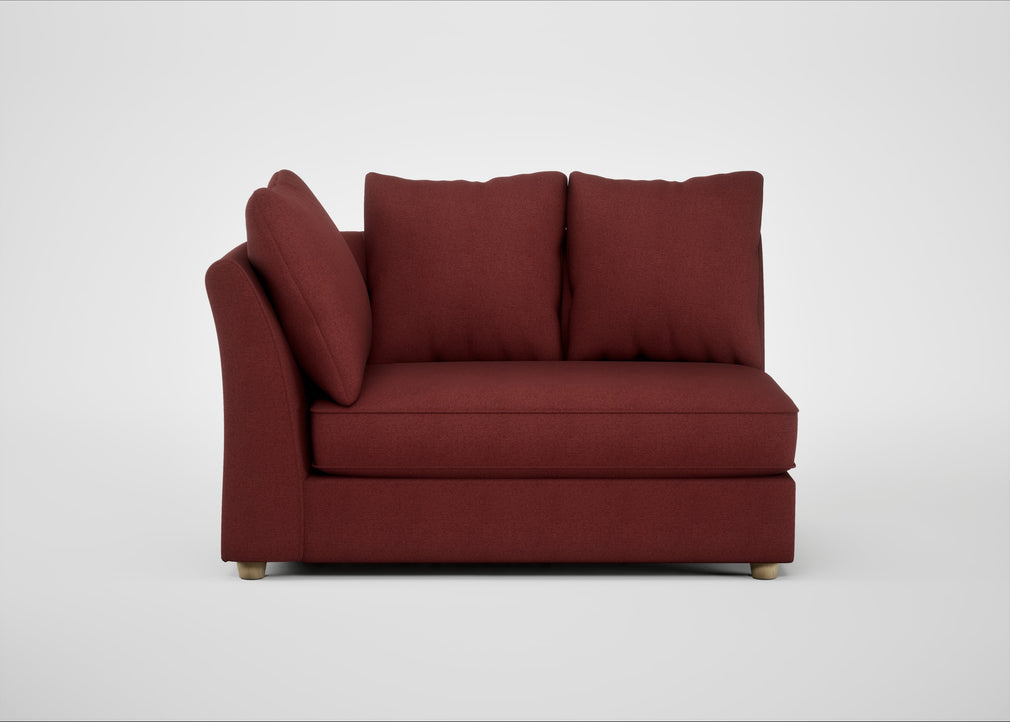 Tailor Large Curved Left Hand Facing Corner Unit Capelo Linen-Cotton Etruscan Red / Natural