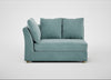 Tailor Large Curved Left Hand Facing Corner Unit Smart Luxe Velvet Mineral Blue / Natural
