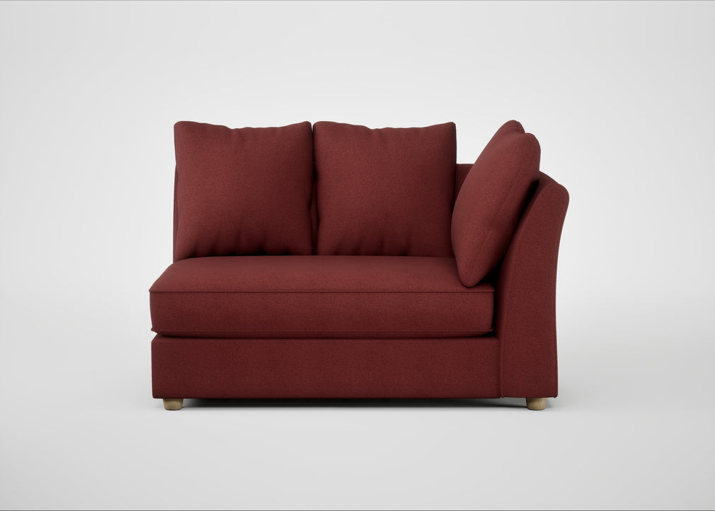Tailor Large Curved Right Hand Facing Corner Unit Capelo Linen-Cotton Etruscan Red / Natural