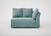 Tailor Large Curved Right Hand Facing Corner Unit Smart Luxe Velvet Mineral Blue / Natural