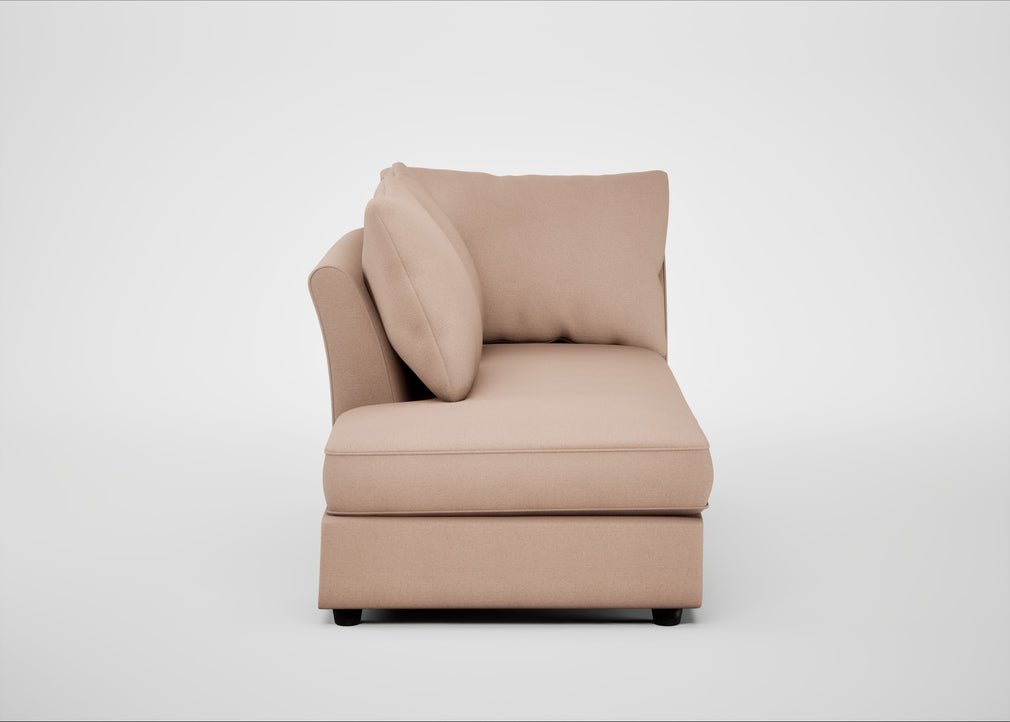 Tailor Left Hand Facing Chaise Unit Capelo Linen-Cotton Rosedale / Black