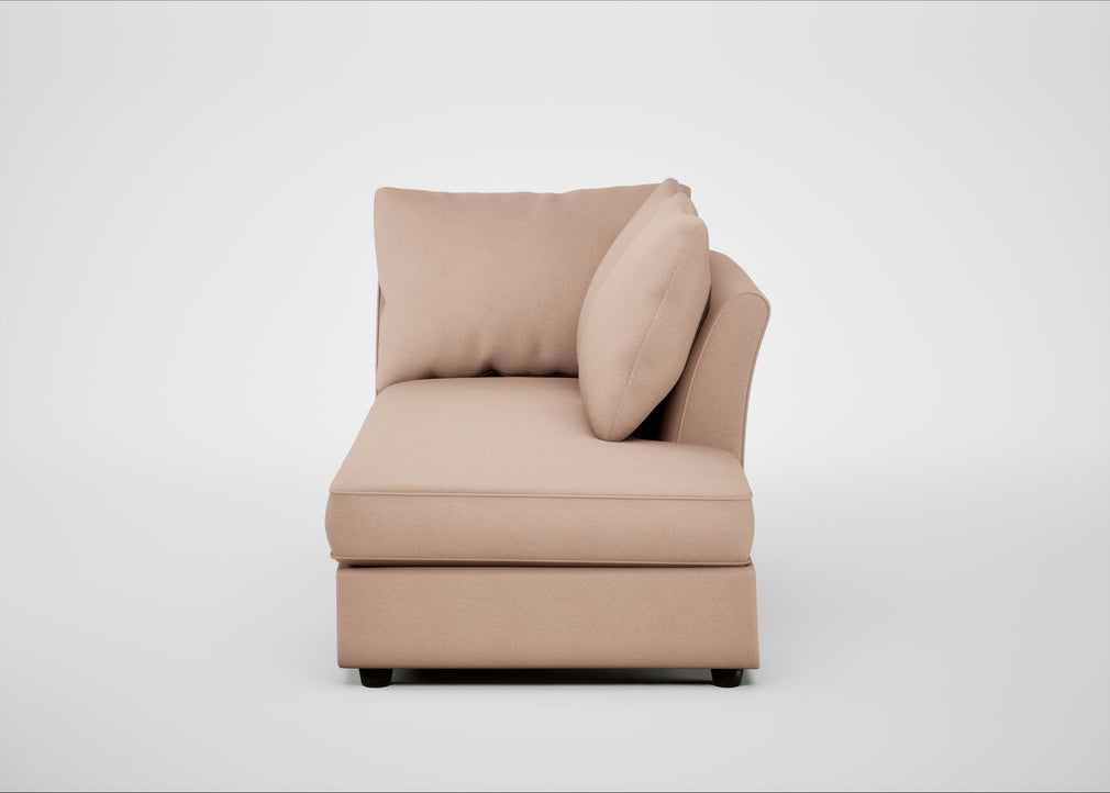 Tailor Right Hand Facing Chaise Unit Capelo Linen-Cotton Rosedale / Black