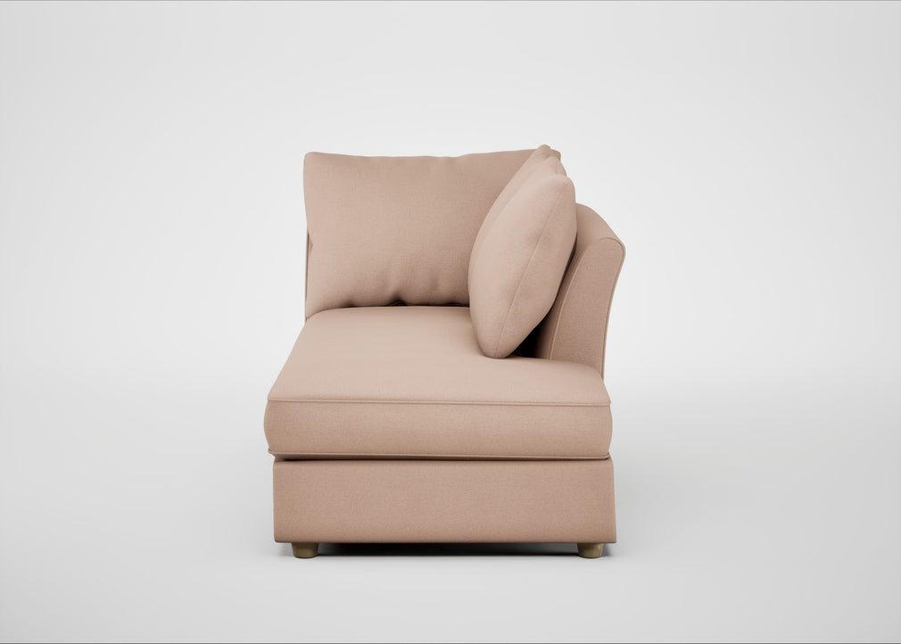 Tailor Right Hand Facing Chaise Unit Capelo Linen-Cotton Rosedale / Natural