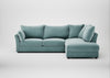 Tailor Right Hand Facing Corner Sofa Smart Luxe Velvet Mineral Blue / Walnut Stained