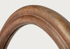 Genoa Round Wooden Wall Mirror Walnut Finish 80cm
