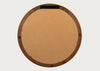 Genoa Round Wooden Wall Mirror Walnut Finish 80cm