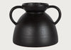 Terracotta Vase Black with Handles