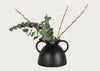 Terracotta Vase Black with Handles