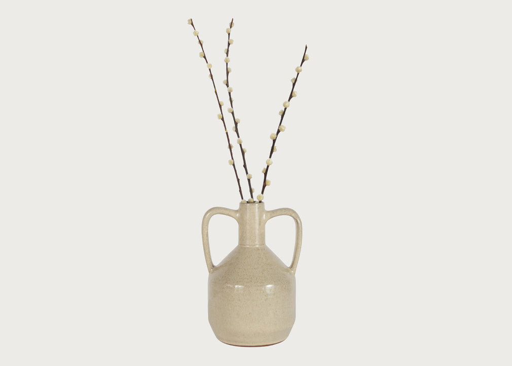 Terracotta Vase Cream with Handles
