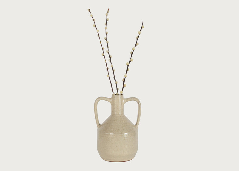 Terracotta Vase Cream with Handles
