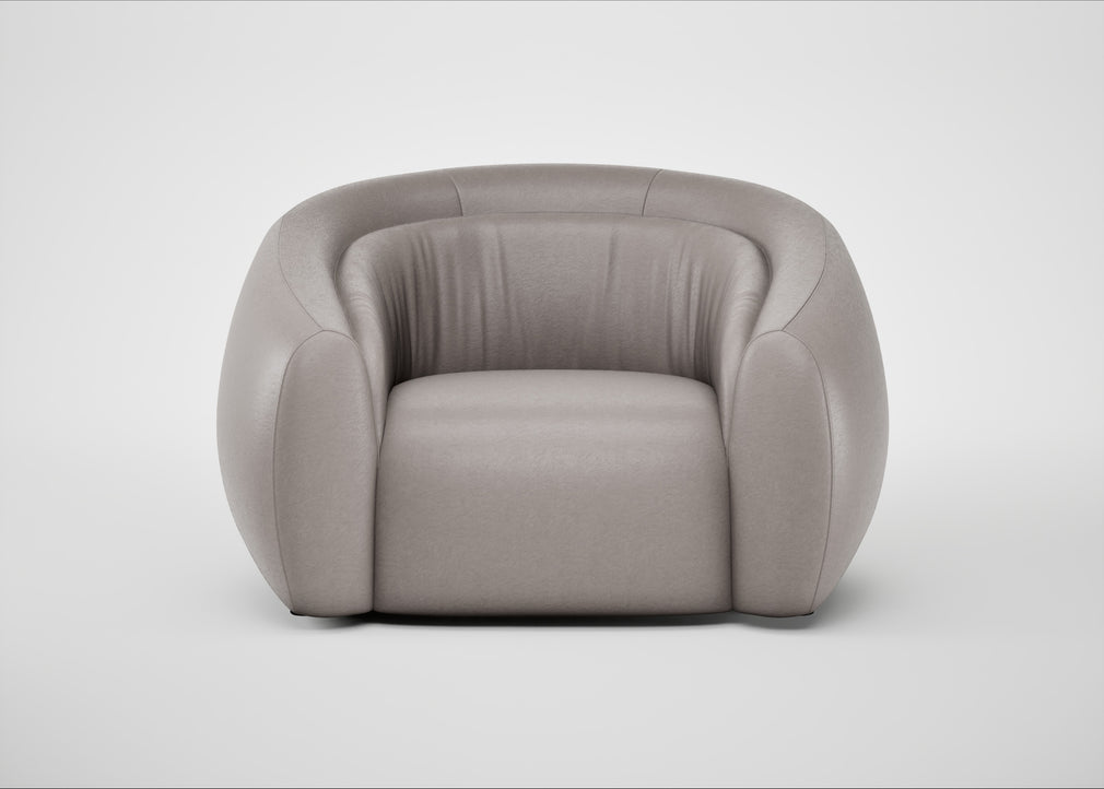 Flora Loveseat Daino Leather Elephant