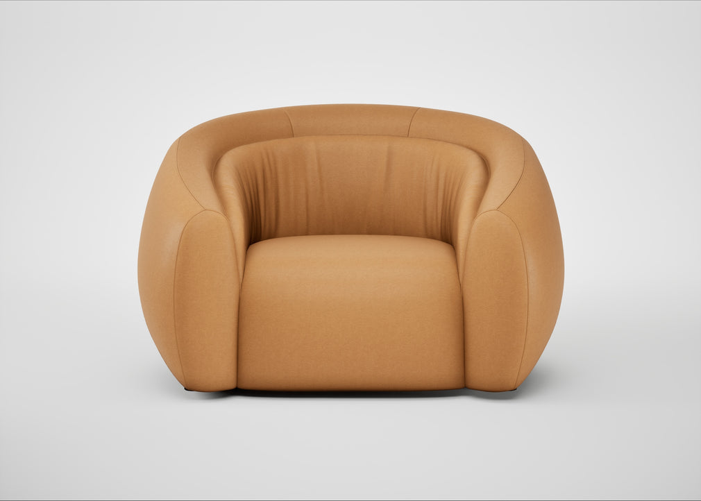 Flora Loveseat Daino Leather Parchment