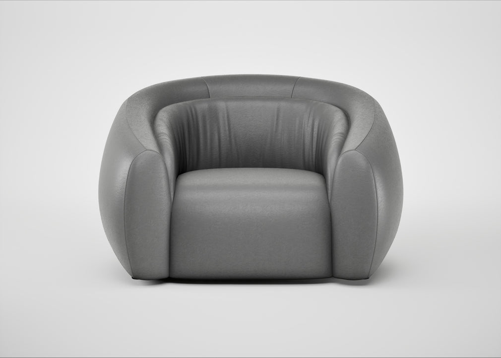 Flora Loveseat Daino Leather Steel